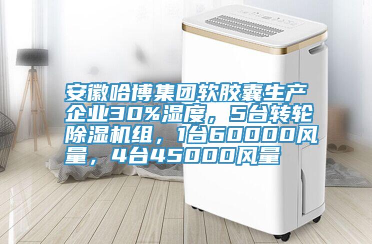 安徽哈博集團(tuán)軟膠囊生產(chǎn)企業(yè)30%濕度，5臺轉(zhuǎn)輪除濕機(jī)組，1臺60000風(fēng)量，4臺45000風(fēng)量