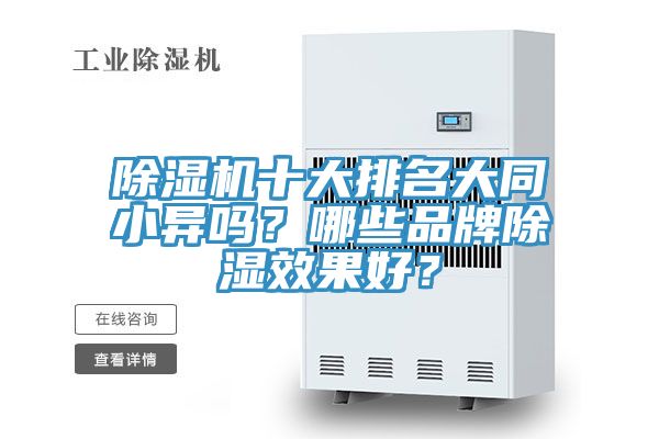 除濕機(jī)十大排名大同小異嗎？哪些品牌除濕效果好？